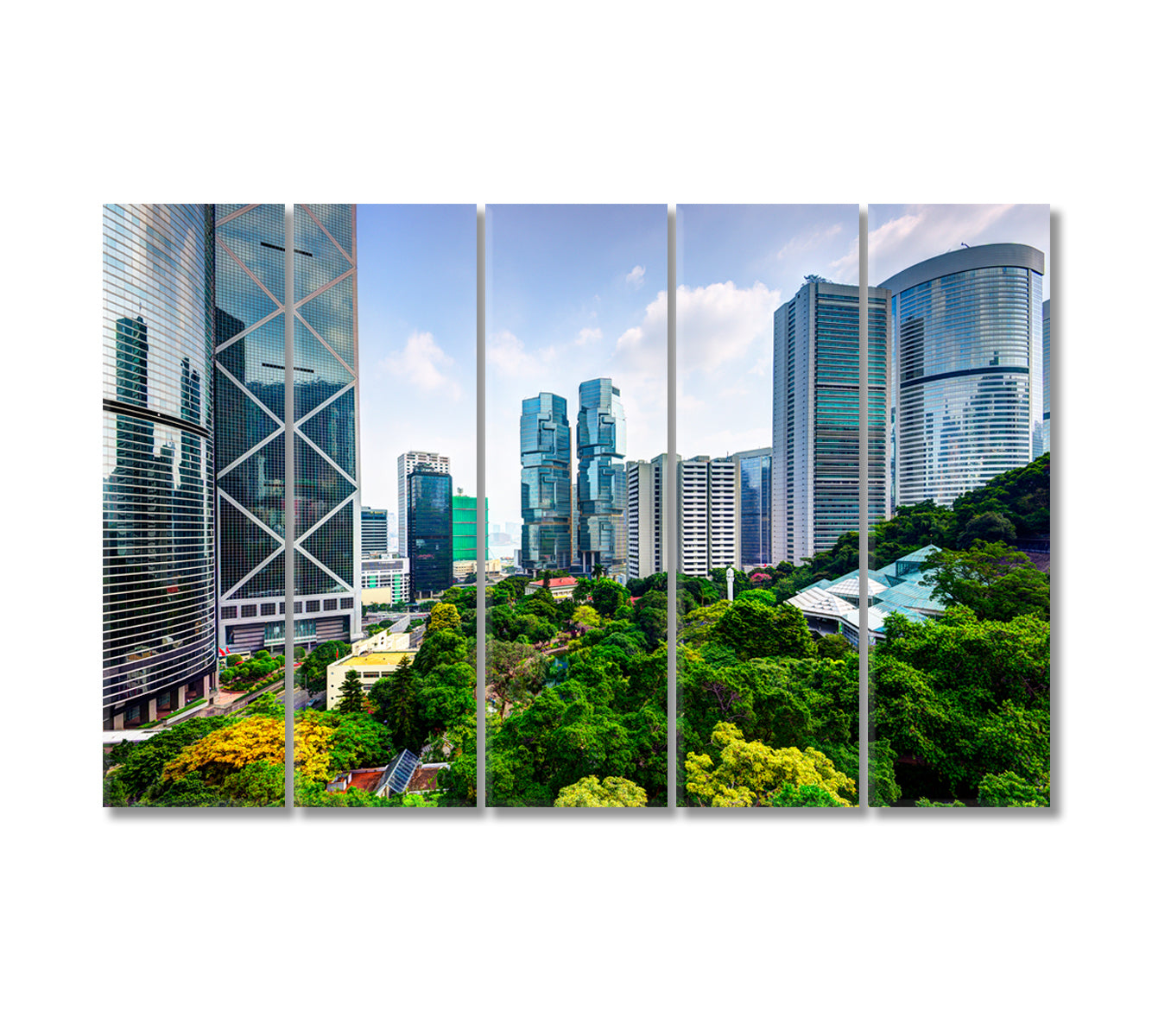 Hong Kong Skyscrapers China Canvas Print-Canvas Print-CetArt-5 Panels-36x24 inches-CetArt