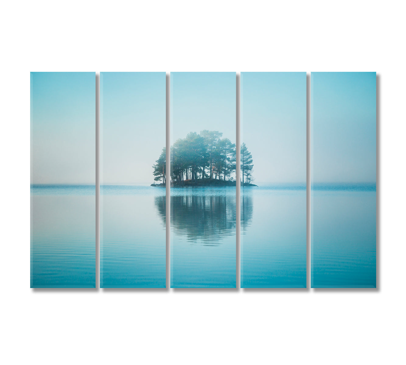 Island on Jonsvatnet Lake Norway Canvas Print-Canvas Print-CetArt-5 Panels-36x24 inches-CetArt