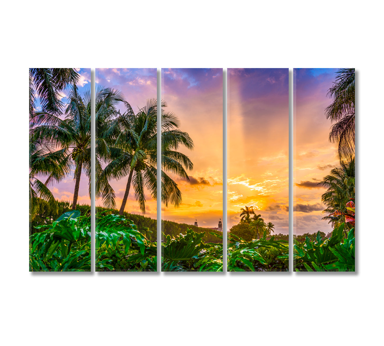 Morning Sky over Palm Beach Florida USA Canvas Print-Canvas Print-CetArt-5 Panels-36x24 inches-CetArt