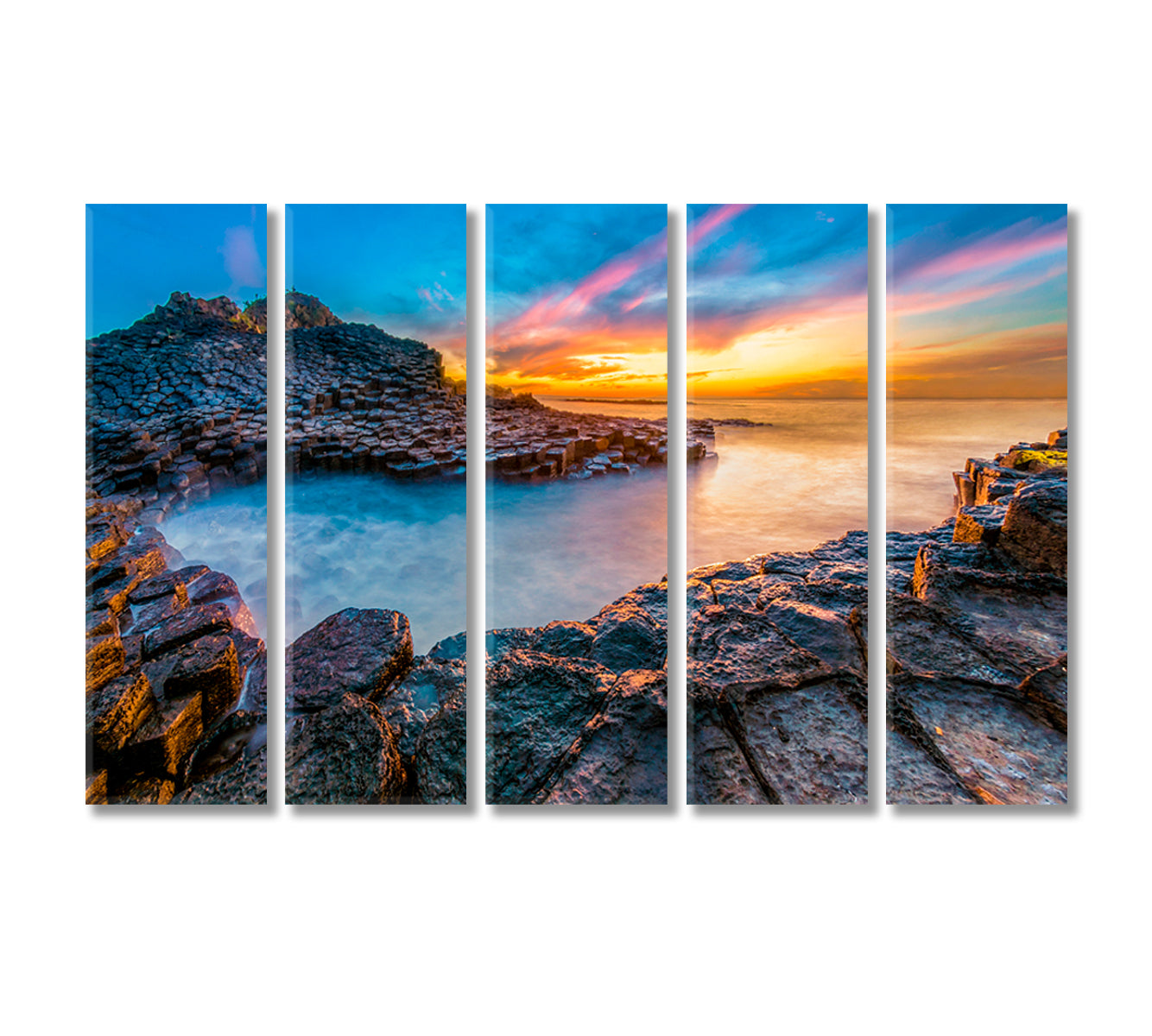 Beautiful Beach Ganh Da Dia in Phu Yen Vietnam Canvas Print-Canvas Print-CetArt-5 Panels-36x24 inches-CetArt