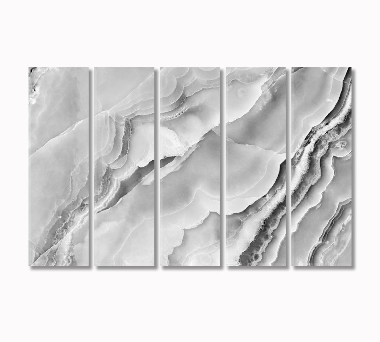 Natural White Marble Abstraction Canvas Print-Canvas Print-CetArt-5 Panels-36x24 inches-CetArt