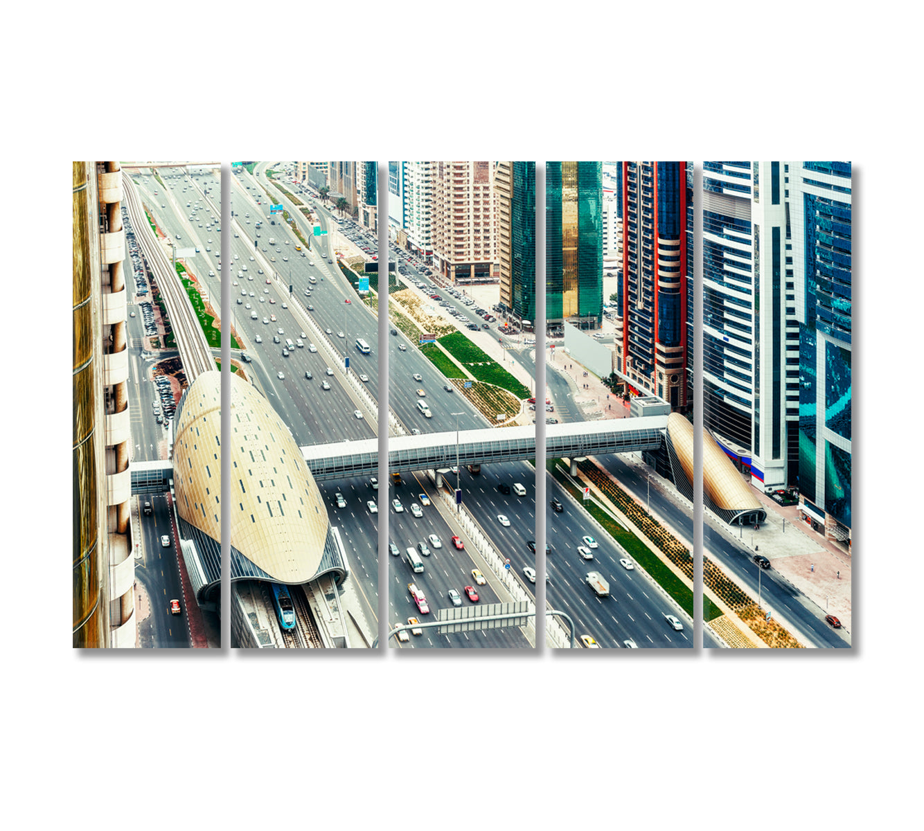 Highway in Downtown Dubai UAE Canvas Print-Canvas Print-CetArt-5 Panels-36x24 inches-CetArt