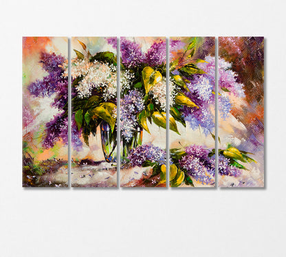 Lilac Bouquet in Vase Canvas Print-Canvas Print-CetArt-5 Panels-36x24 inches-CetArt
