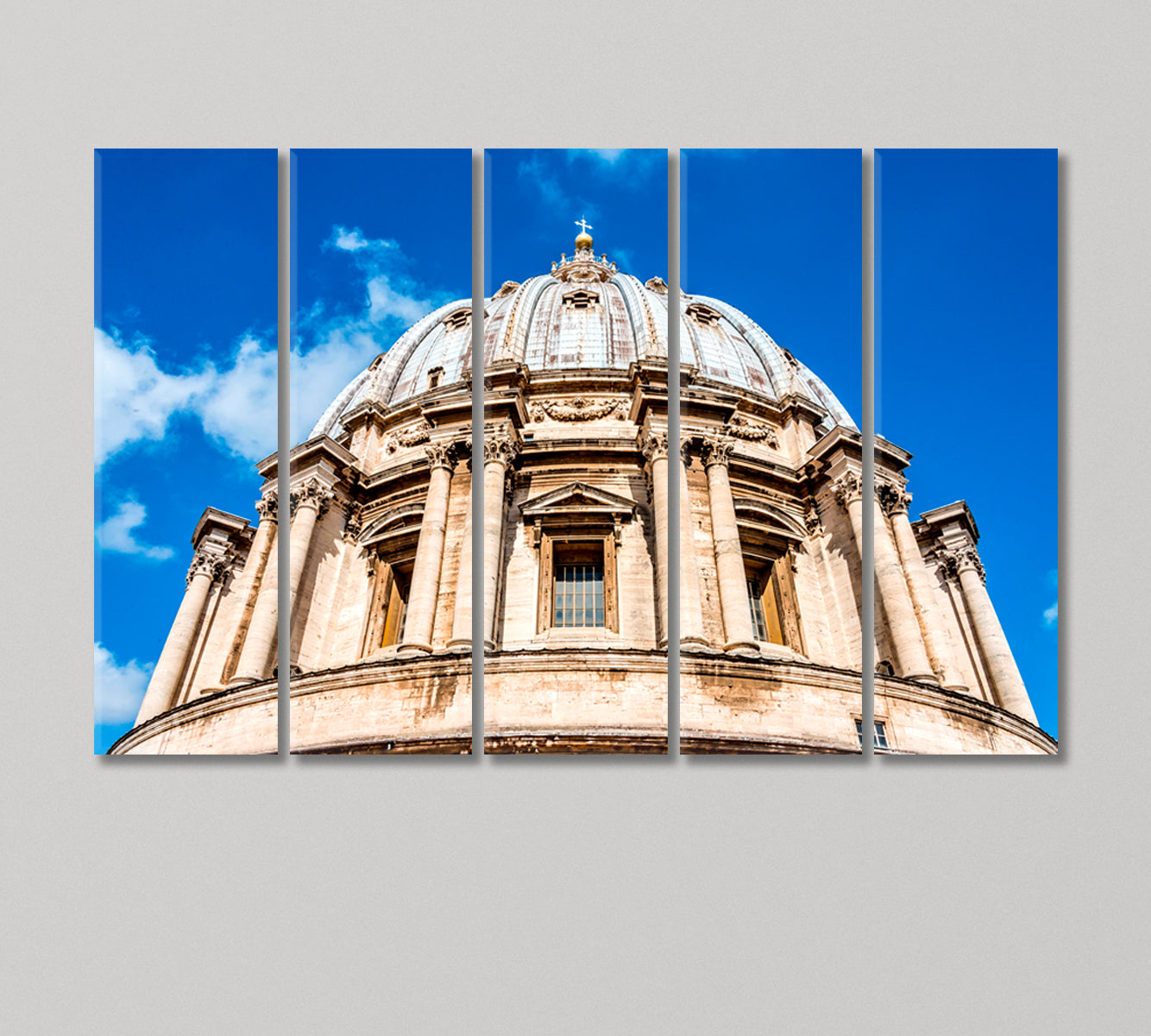 Dome of St. Peter's Basilica Vatican Italy Canvas Print-Canvas Print-CetArt-5 Panels-36x24 inches-CetArt