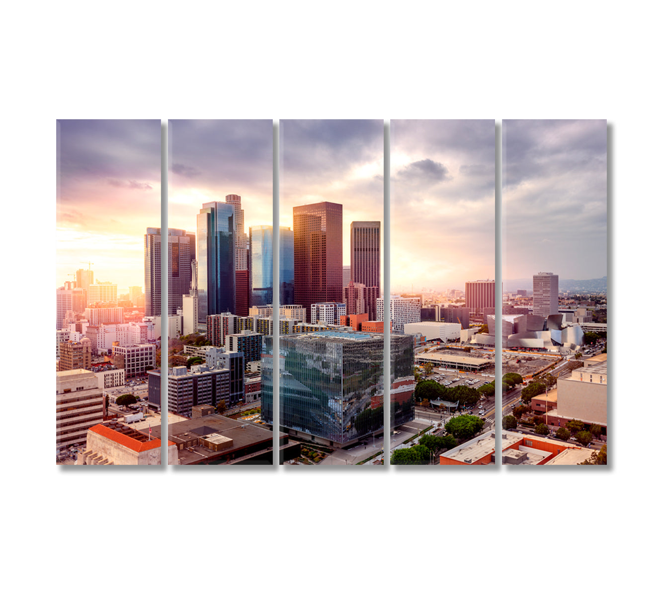 Downtown Los Angeles Skyline Canvas Print-Canvas Print-CetArt-5 Panels-36x24 inches-CetArt