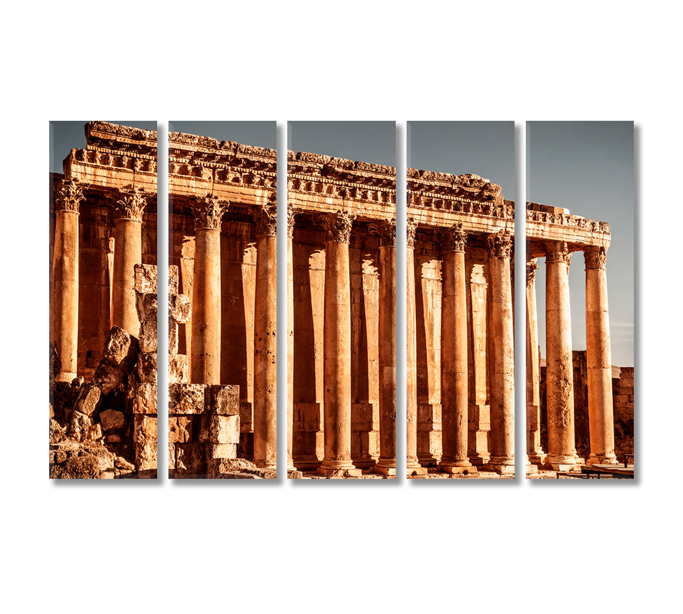 Temple of Jupiter Baalbek Lebanon Canvas Print-Canvas Print-CetArt-5 Panels-36x24 inches-CetArt