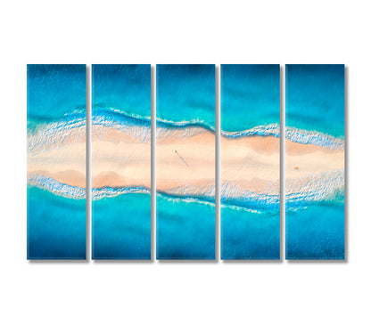 Landscape with White Sand and Ocean Canvas Print-Canvas Print-CetArt-5 Panels-36x24 inches-CetArt