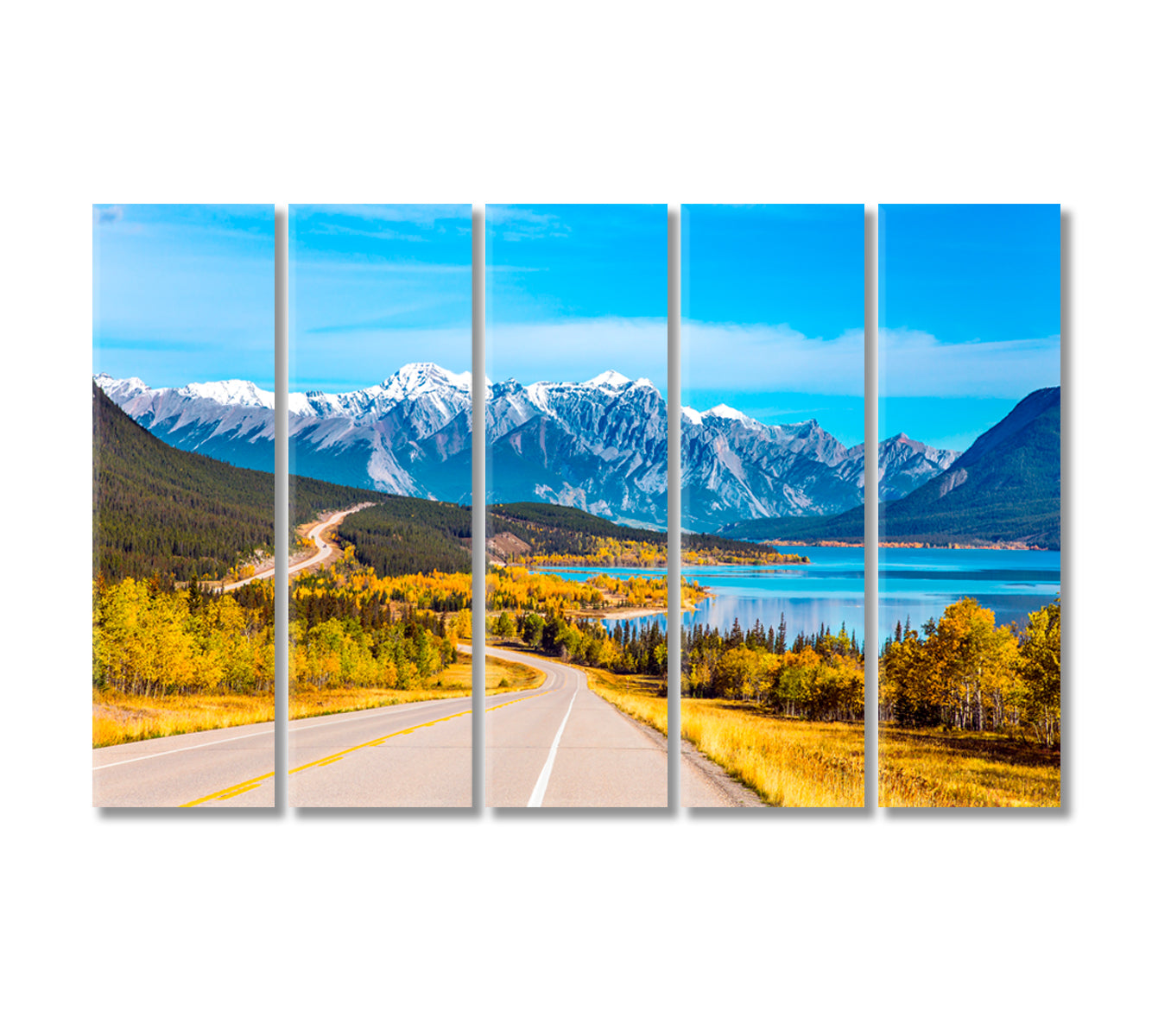 Abraham Lake Landscape Alberta Canada Canvas Print-Canvas Print-CetArt-5 Panels-36x24 inches-CetArt