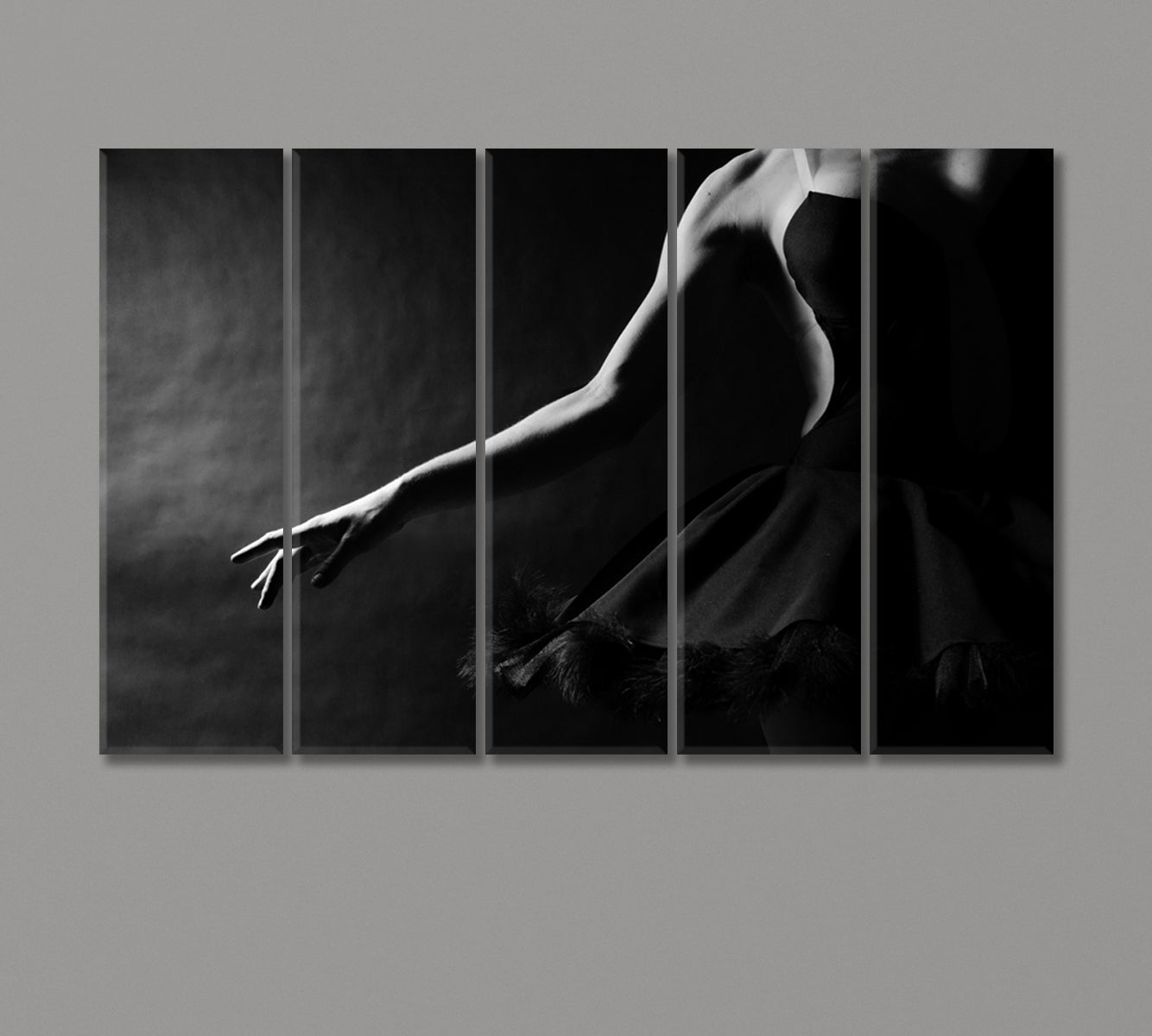 Ballerina in Black Canvas Print-Canvas Print-CetArt-5 Panels-36x24 inches-CetArt