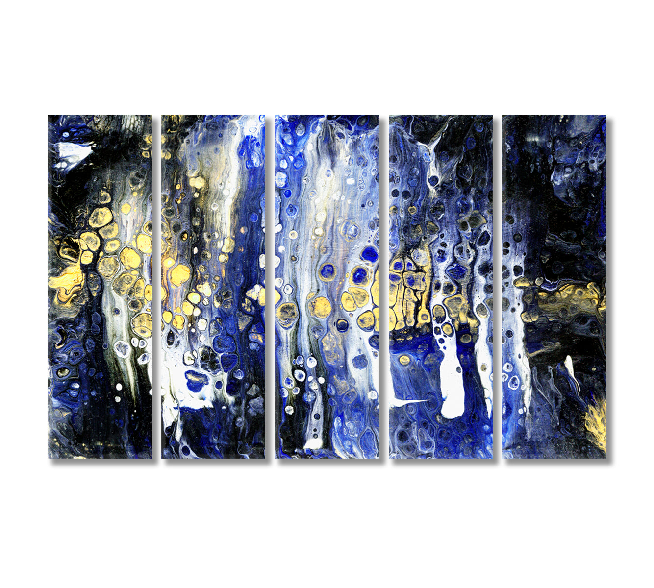 Abstract Blue Fluid Pattern Canvas Print-Canvas Print-CetArt-5 Panels-36x24 inches-CetArt