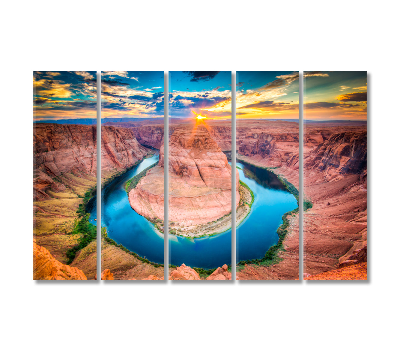 Horseshoe Bend Arizona Canvas Print-Canvas Print-CetArt-5 Panels-36x24 inches-CetArt