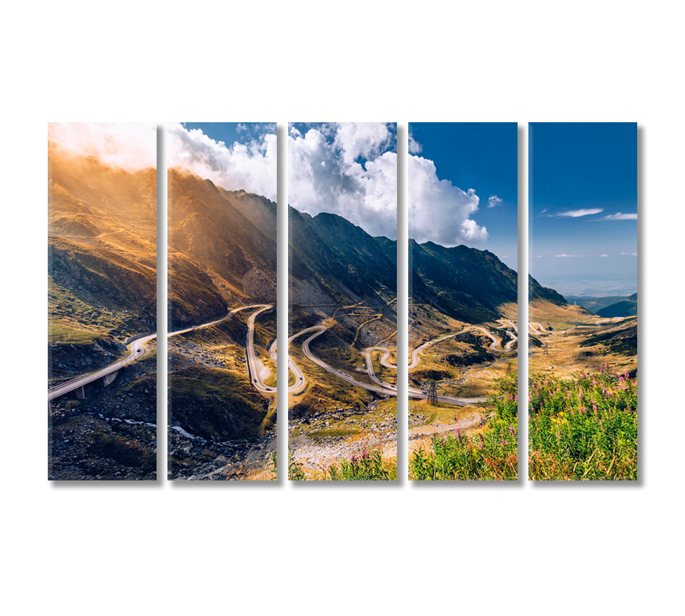 Zafagarasan Mountain Road Canvas Print-Canvas Print-CetArt-5 Panels-36x24 inches-CetArt