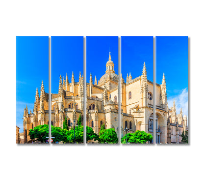 Cathedral de Santa Maria de Segovia Spain Canvas Print-Canvas Print-CetArt-5 Panels-36x24 inches-CetArt