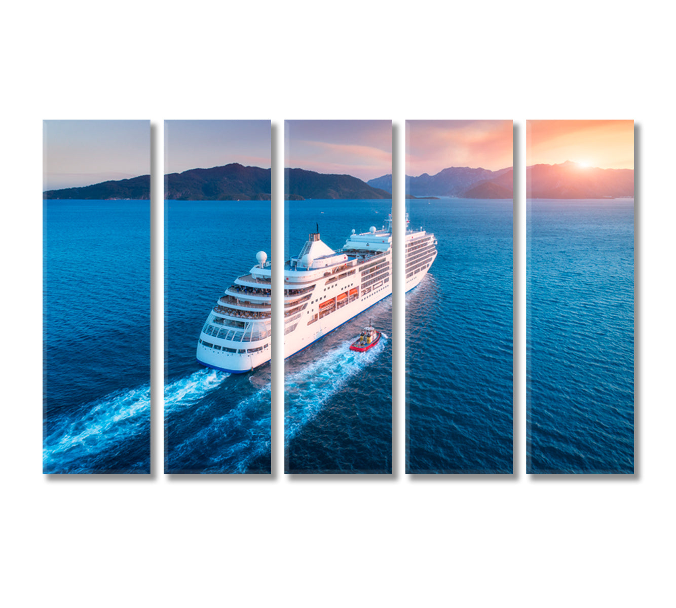 Luxury Cruise Ship in Harbor Canvas Print-Canvas Print-CetArt-5 Panels-36x24 inches-CetArt