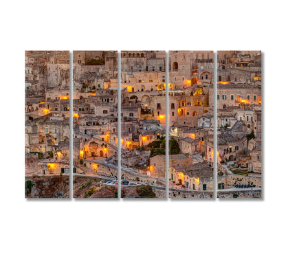 Old Town of Matera Italy Canvas Print-Canvas Print-CetArt-5 Panels-36x24 inches-CetArt