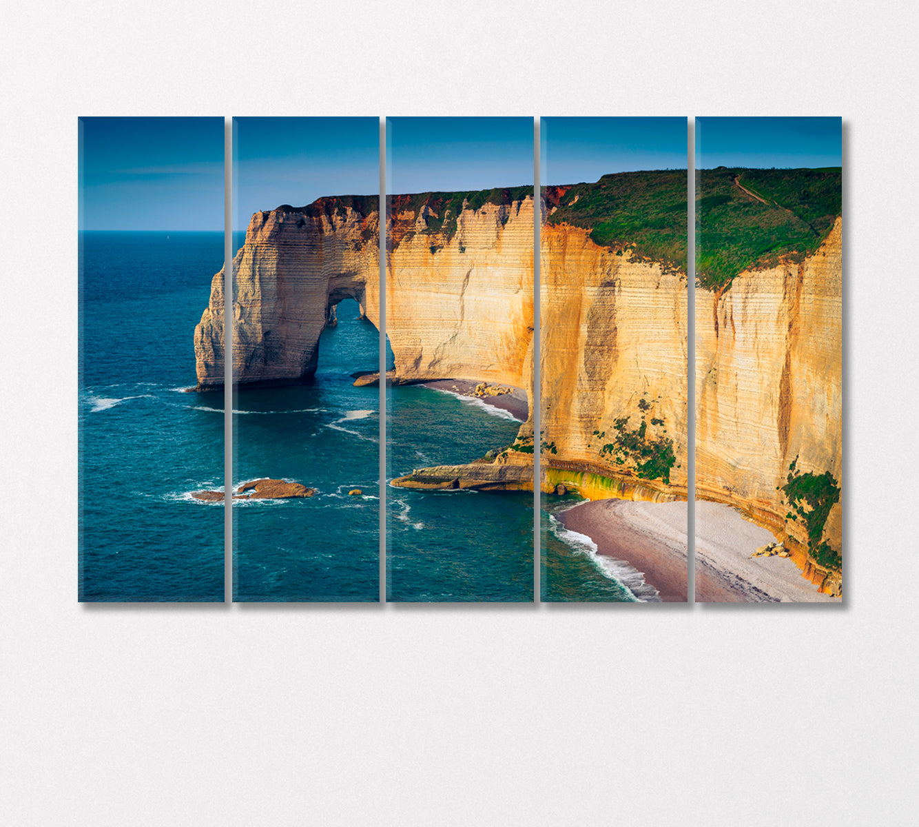 Atlantic Ocean Coastline with High Cliffs Canvas Print-Canvas Print-CetArt-5 Panels-36x24 inches-CetArt
