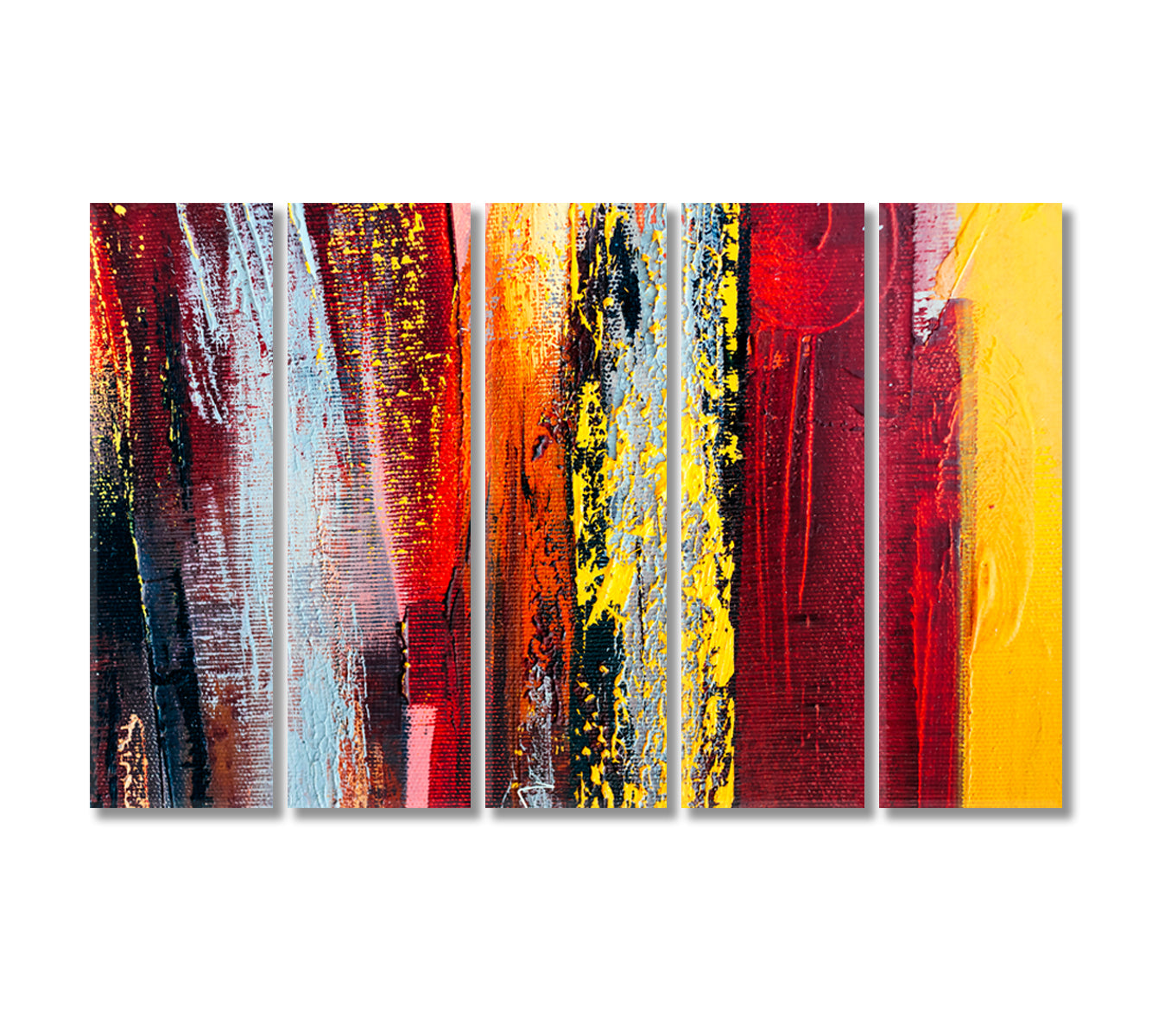 Colorful Abstract Oil Brush Strokes Canvas Print-Canvas Print-CetArt-5 Panels-36x24 inches-CetArt