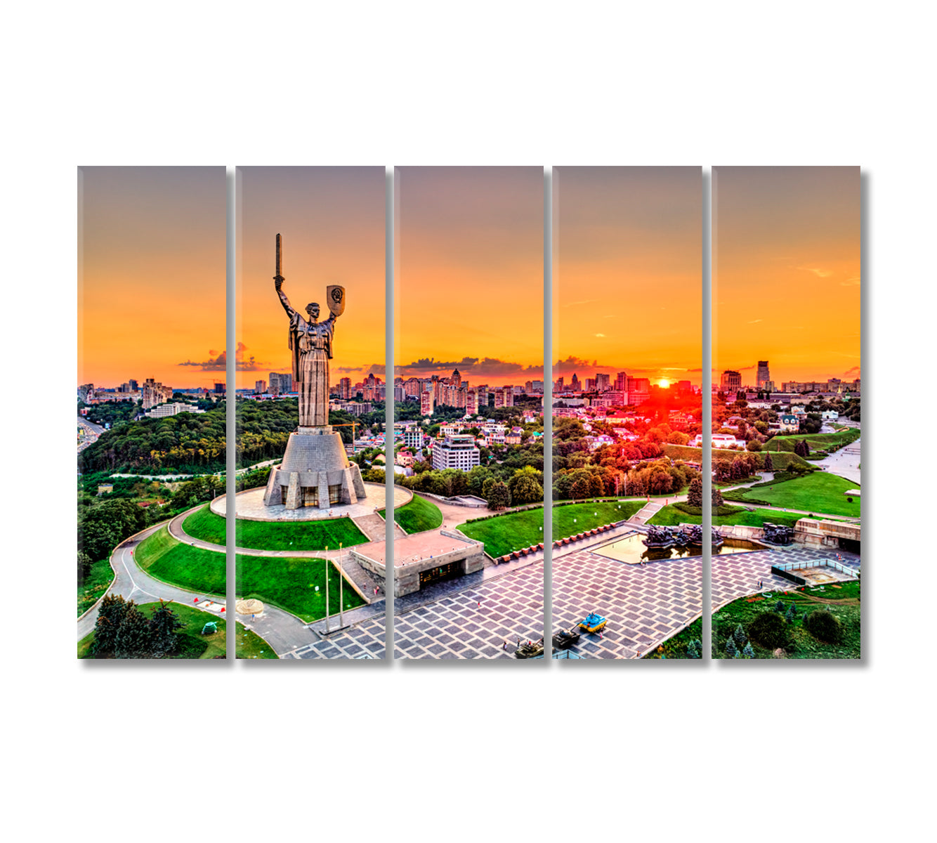 Motherland Monument and Second World War Museum Kiev Ukraine Canvas Print-Canvas Print-CetArt-5 Panels-36x24 inches-CetArt