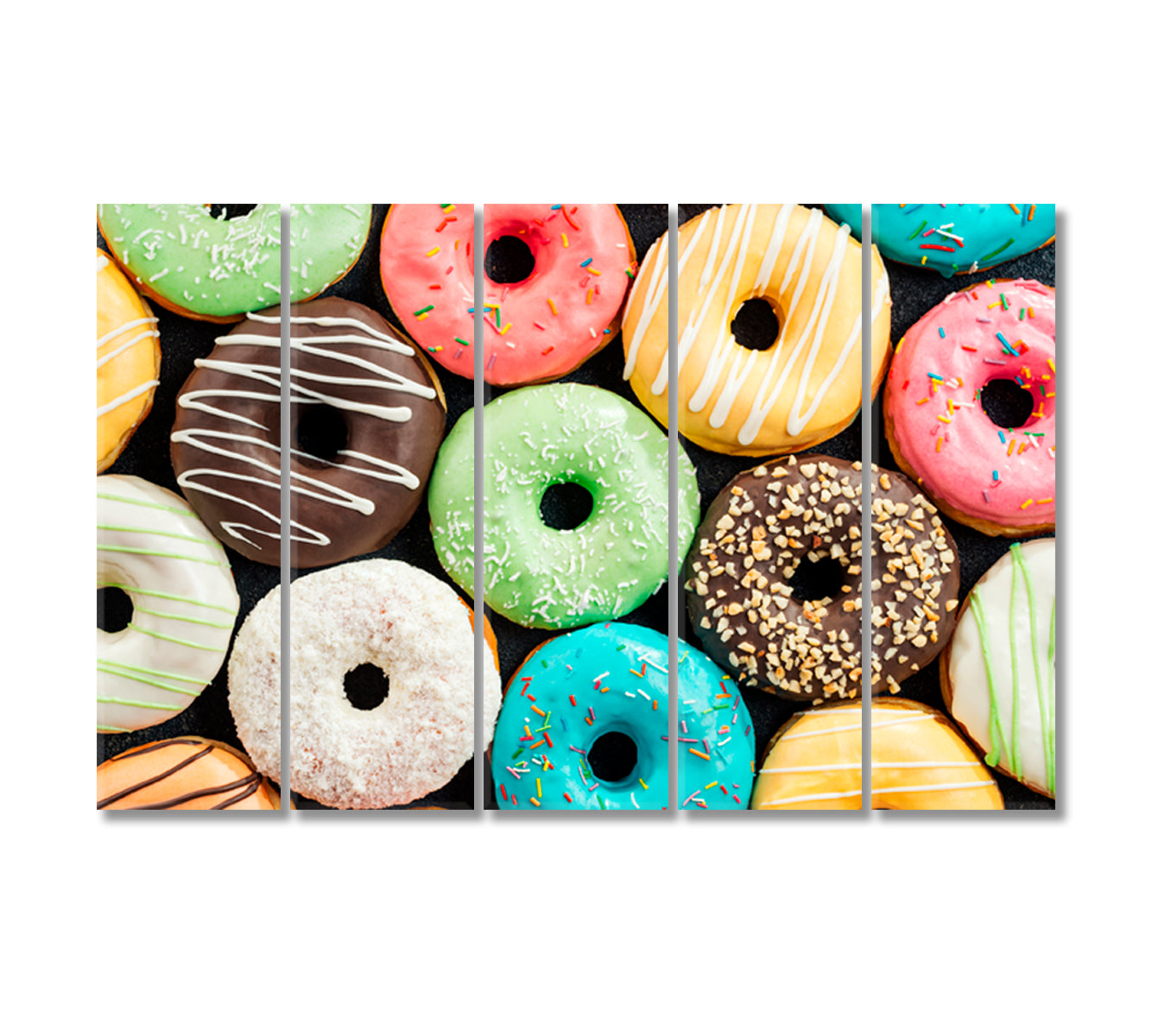Colorful Donuts Canvas Print-Canvas Print-CetArt-5 Panels-36x24 inches-CetArt
