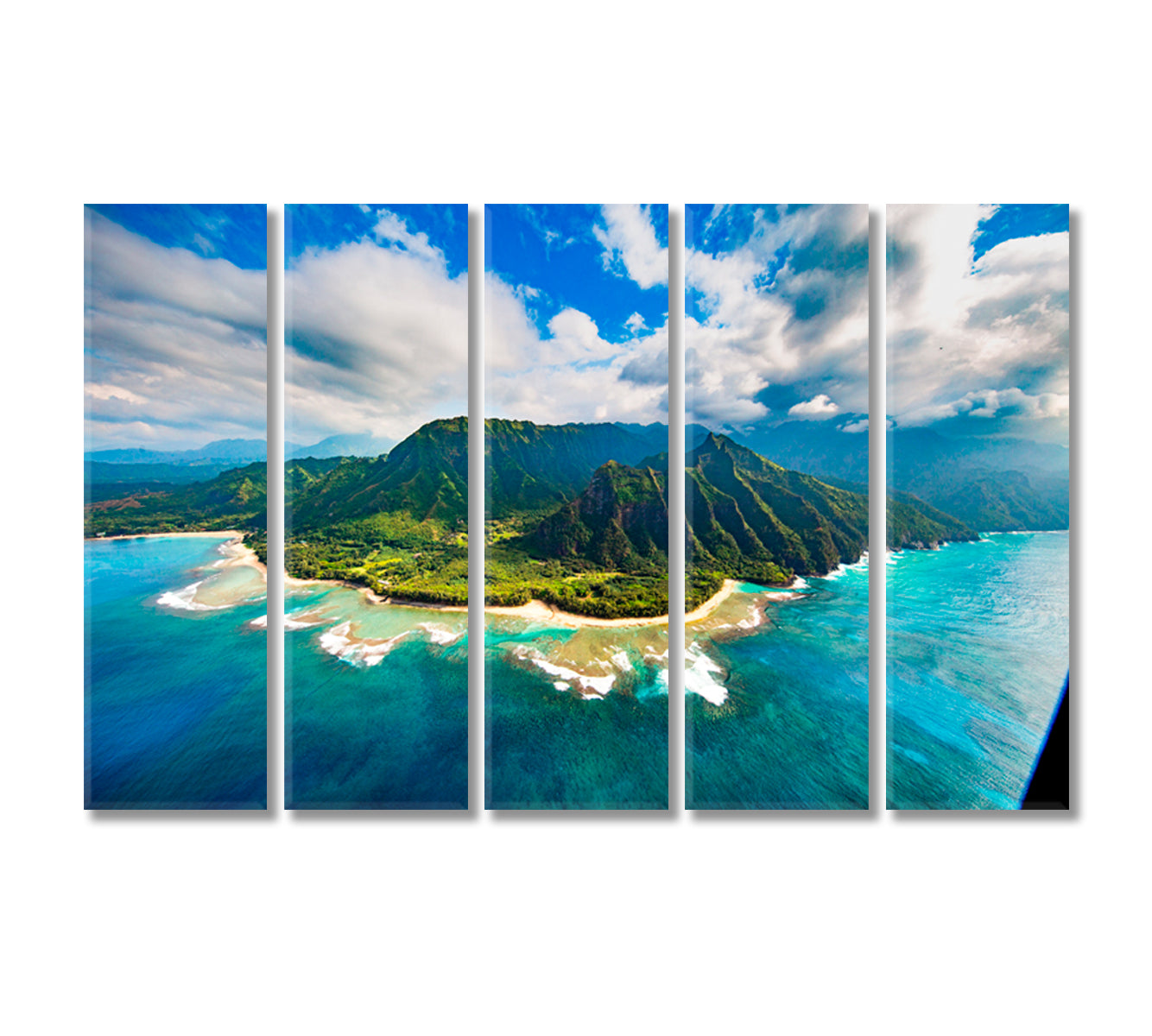 Na Pali Coast Kauai Canvas Print-Canvas Print-CetArt-5 Panels-36x24 inches-CetArt
