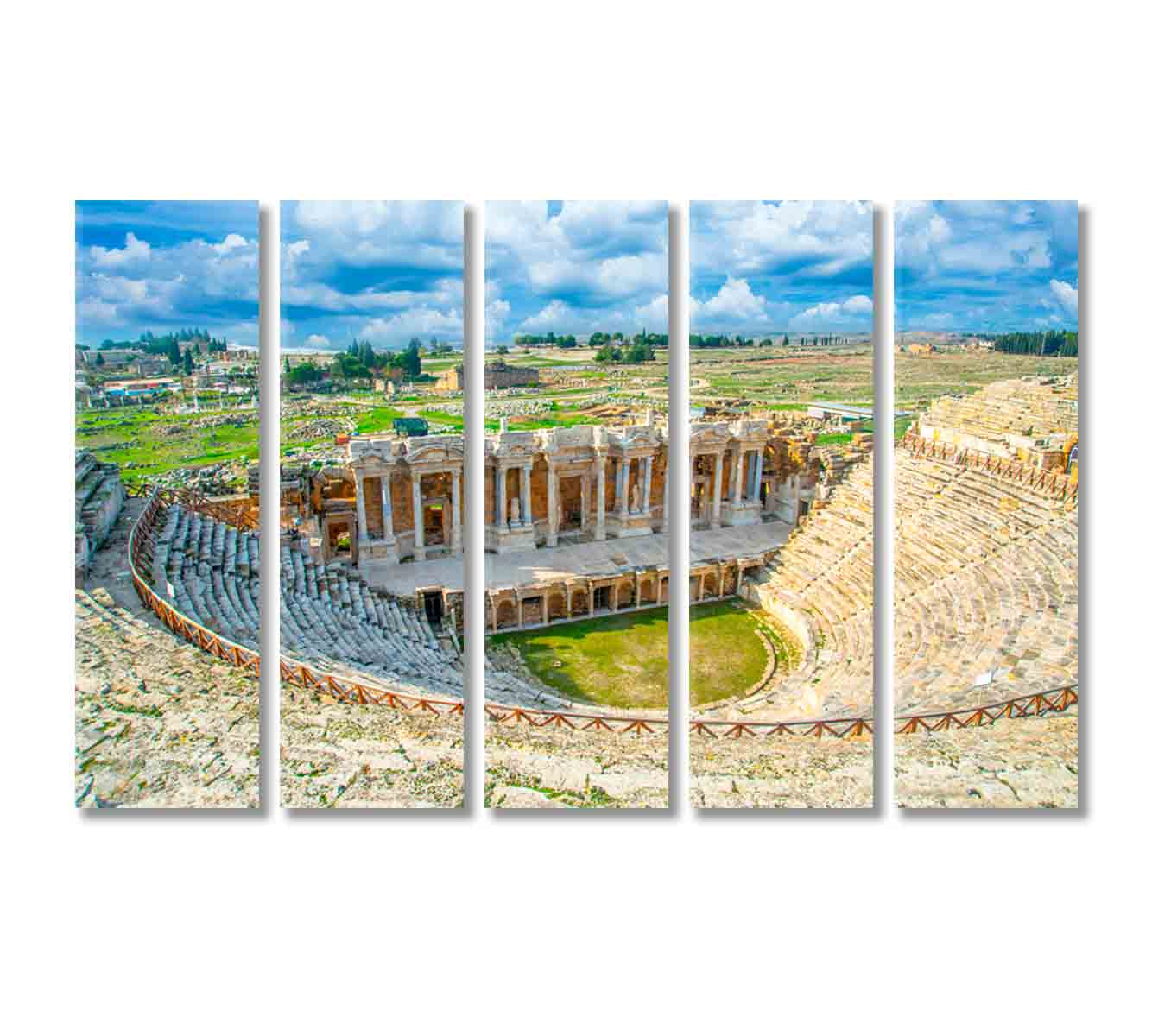 Roman Amphitheater Ruins Turkey Canvas Print-Canvas Print-CetArt-5 Panels-36x24 inches-CetArt