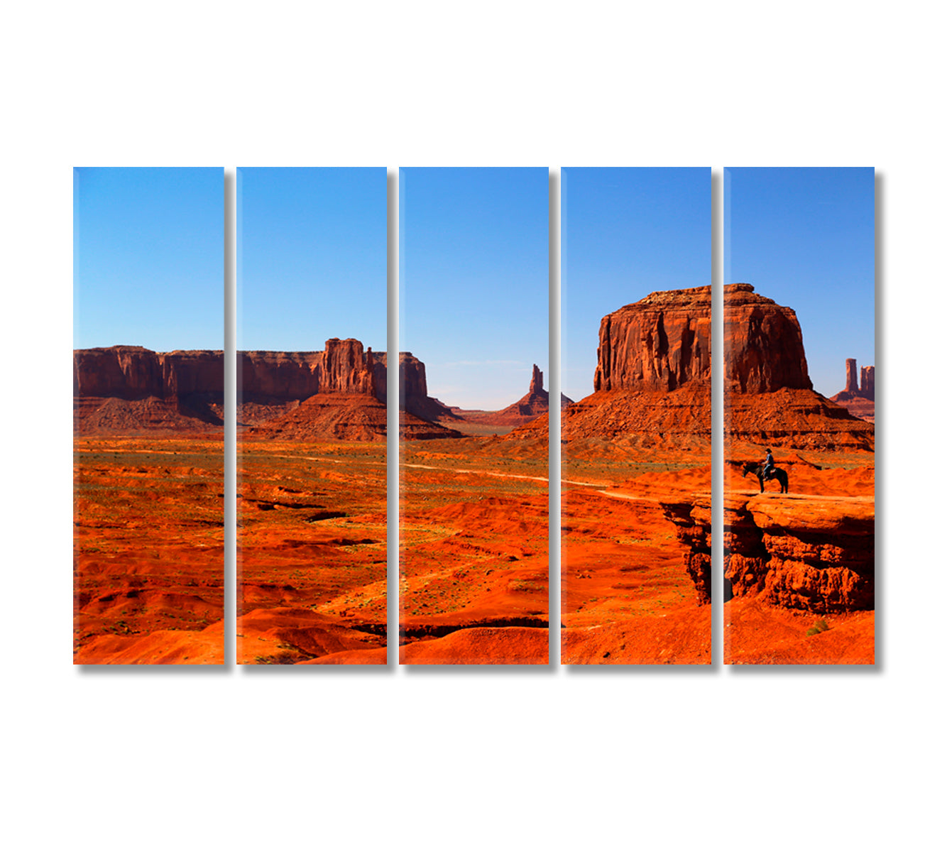 Monument Valley Arizona Utah Navajo Tribal Park Canvas Print-Canvas Print-CetArt-5 Panels-36x24 inches-CetArt