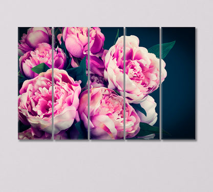 Pink Peonies Canvas Print-Canvas Print-CetArt-5 Panels-36x24 inches-CetArt