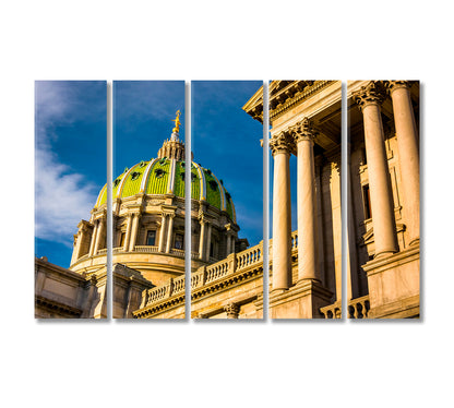 Pennsylvania State Capitol Harrisburg Canvas Print-Canvas Print-CetArt-5 Panels-36x24 inches-CetArt