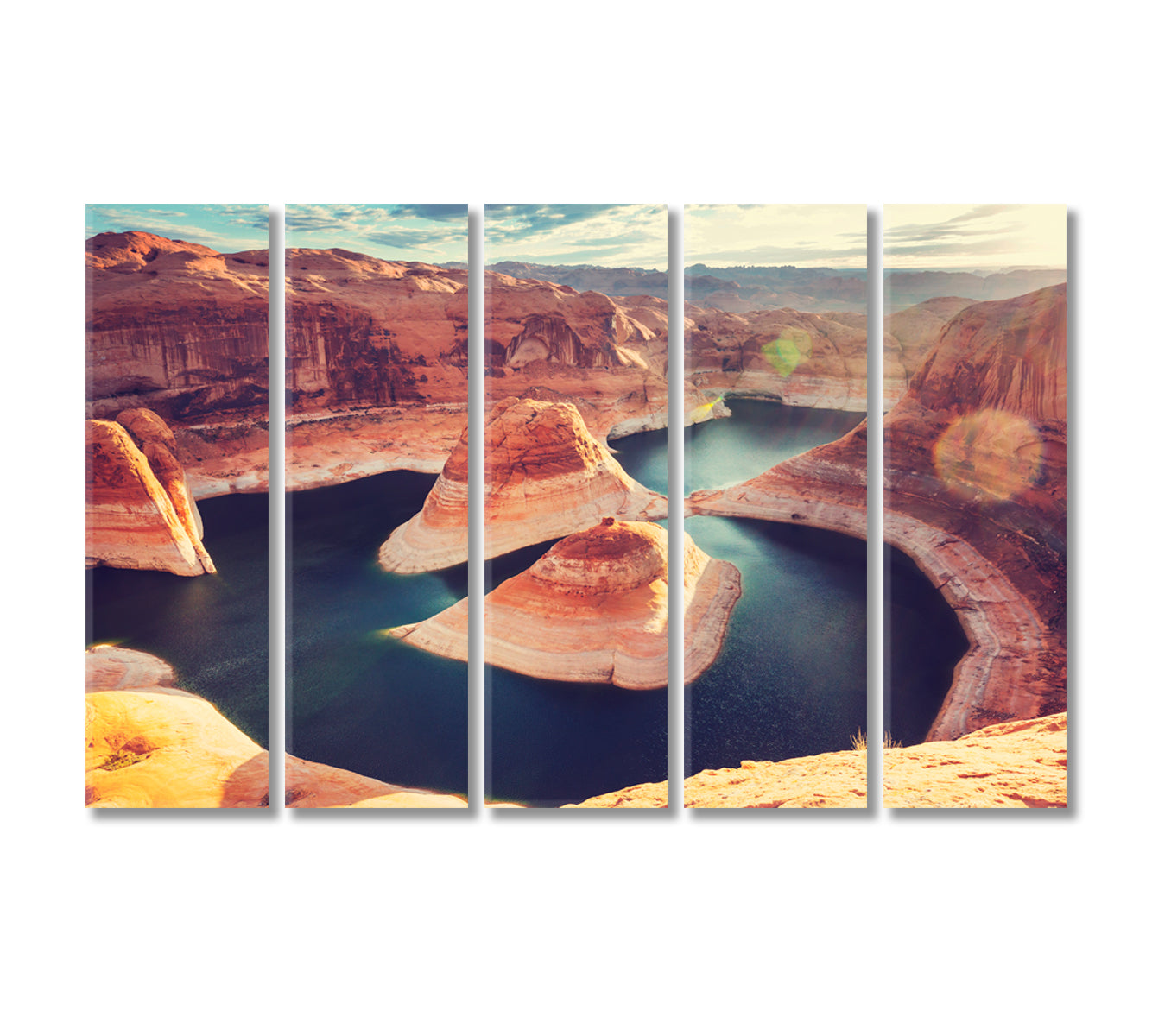 Beautiful Powell Lake Utah USA Canvas Print-Canvas Print-CetArt-5 Panels-36x24 inches-CetArt