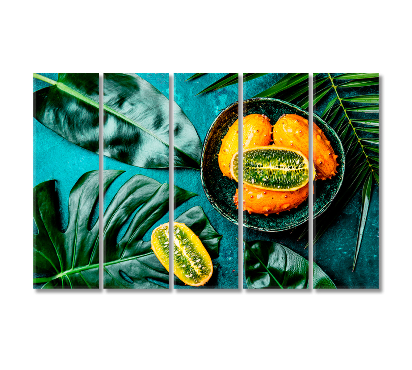 Tropical Fruit Kiwano Passion Fruit Canvas Print-Canvas Print-CetArt-5 Panels-36x24 inches-CetArt