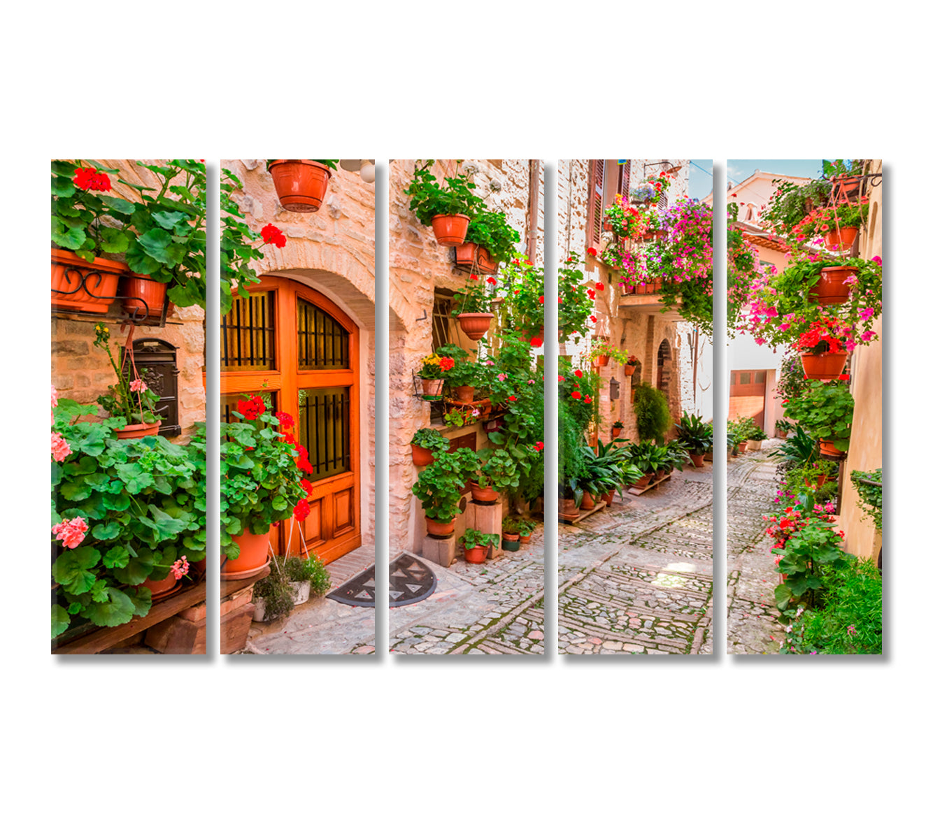 Old Streets of Spello in Umbria Italy Canvas Print-Canvas Print-CetArt-5 Panels-36x24 inches-CetArt