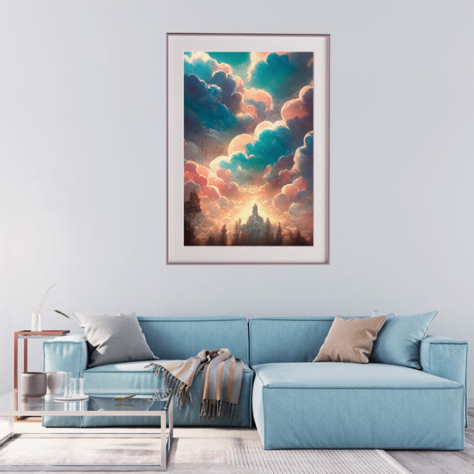 Multicolored Clouds Abstract Posters For Bedroom or Any Room-Vertical Posters NOT FRAMED-CetArt-8″x10″ inches-CetArt
