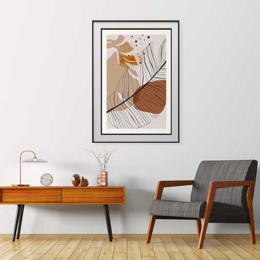 Abstract Leaves Minimalist Posters For Room Wall Decore-Vertical Posters NOT FRAMED-CetArt-8″x10″ inches-CetArt
