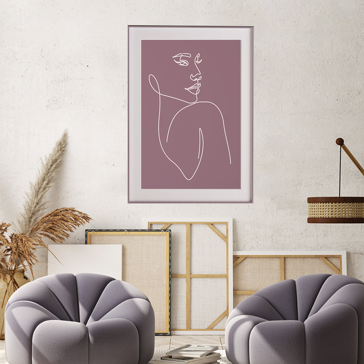 Abstract Line Art Woman Silhouette Living Rooms Posters Wall Art Prints-Vertical Posters NOT FRAMED-CetArt-8″x10″ inches-CetArt