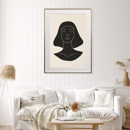 Abstract Minimalist Woman Portrait in Boho Style Modern Art Poster-Vertical Posters NOT FRAMED-CetArt-8″x10″ inches-CetArt