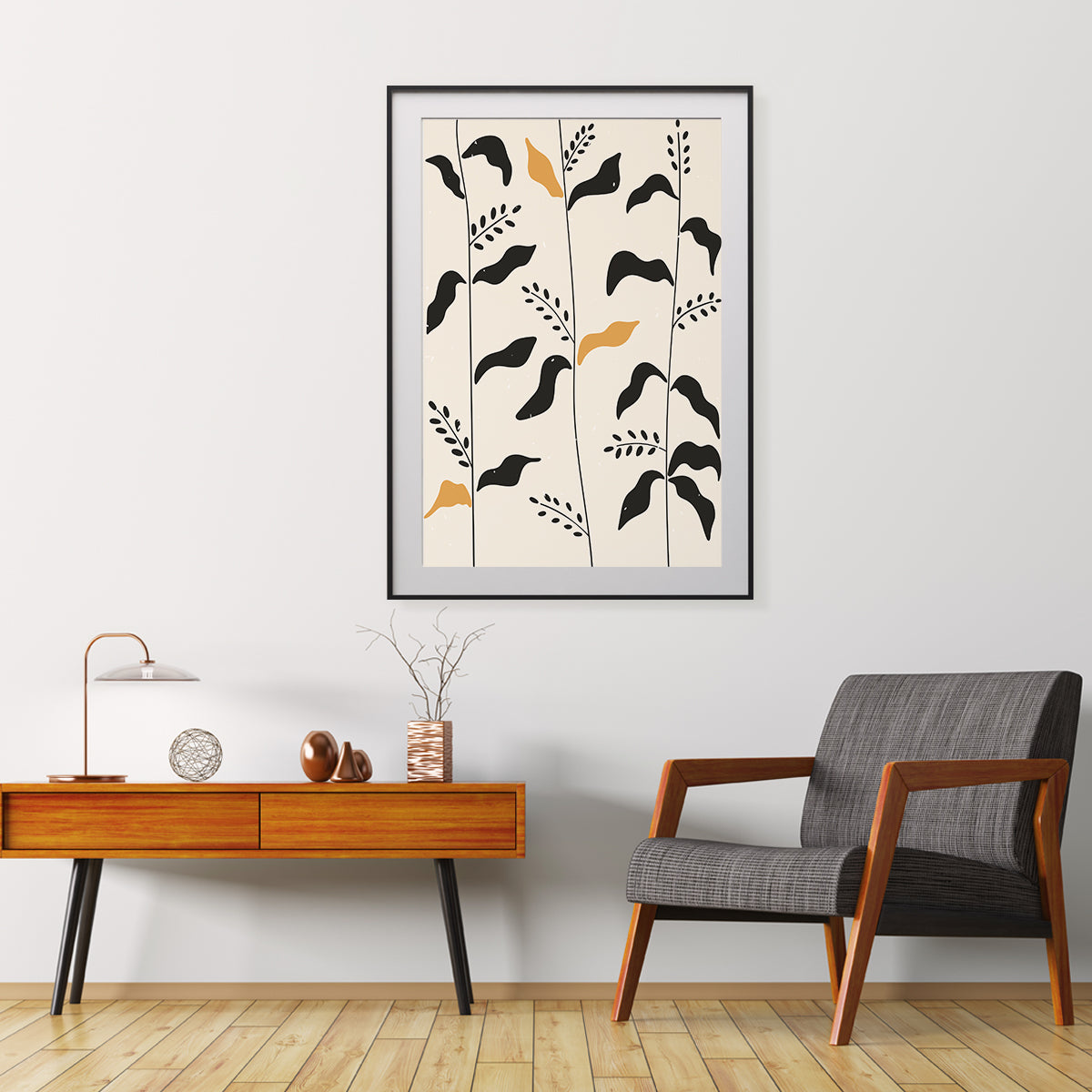 Abstract Minimalistic Leaves Wall Art Boho Wall Decor-Vertical Posters NOT FRAMED-CetArt-8″x10″ inches-CetArt