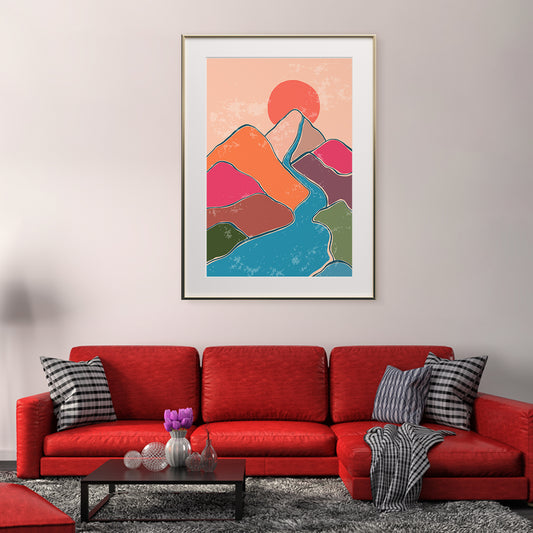Colorful Mountain Landscape Modern Abstract Art Posters-Vertical Posters NOT FRAMED-CetArt-8″x10″ inches-CetArt