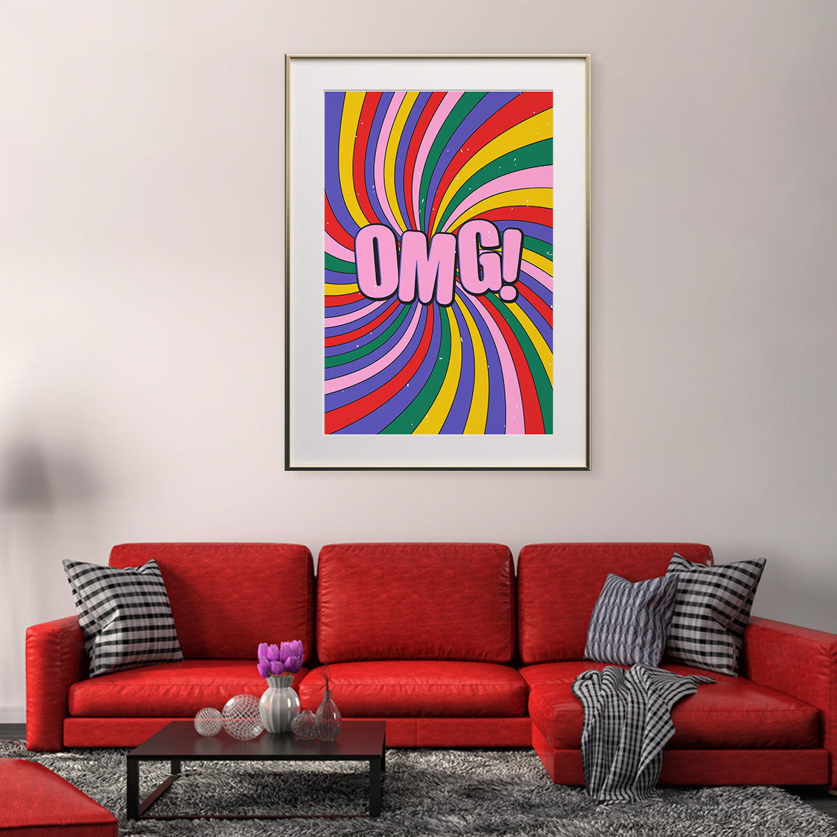 Abstract Multicolor Pop Art OMG Poster-Vertical Posters NOT FRAMED-CetArt-8″x10″ inches-CetArt