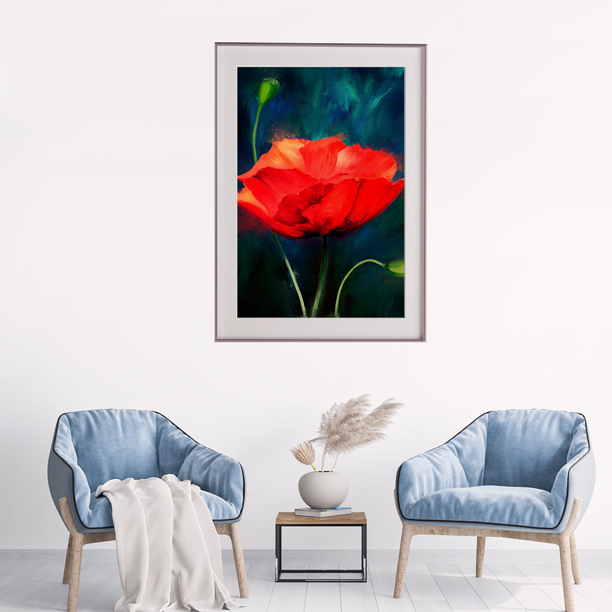 Abstract Poppy Contemporary Art Prints Posters-Vertical Posters NOT FRAMED-CetArt-8″x10″ inches-CetArt