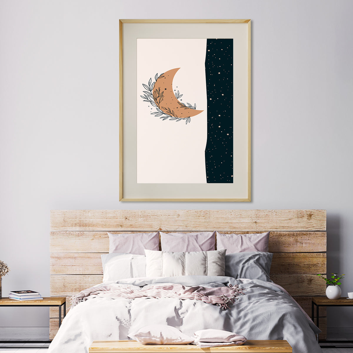 Abstract Vintage Moon in Starry Sky Posters Decoration for Interior-Vertical Posters NOT FRAMED-CetArt-8″x10″ inches-CetArt