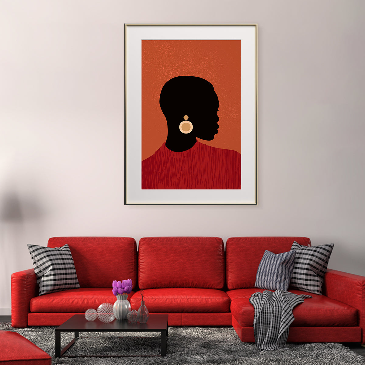 African Woman Abstract Minimalist Poster Decor-Vertical Posters NOT FRAMED-CetArt-8″x10″ inches-CetArt
