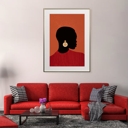 African Woman Abstract Minimalist Poster Decor-Vertical Posters NOT FRAMED-CetArt-8″x10″ inches-CetArt