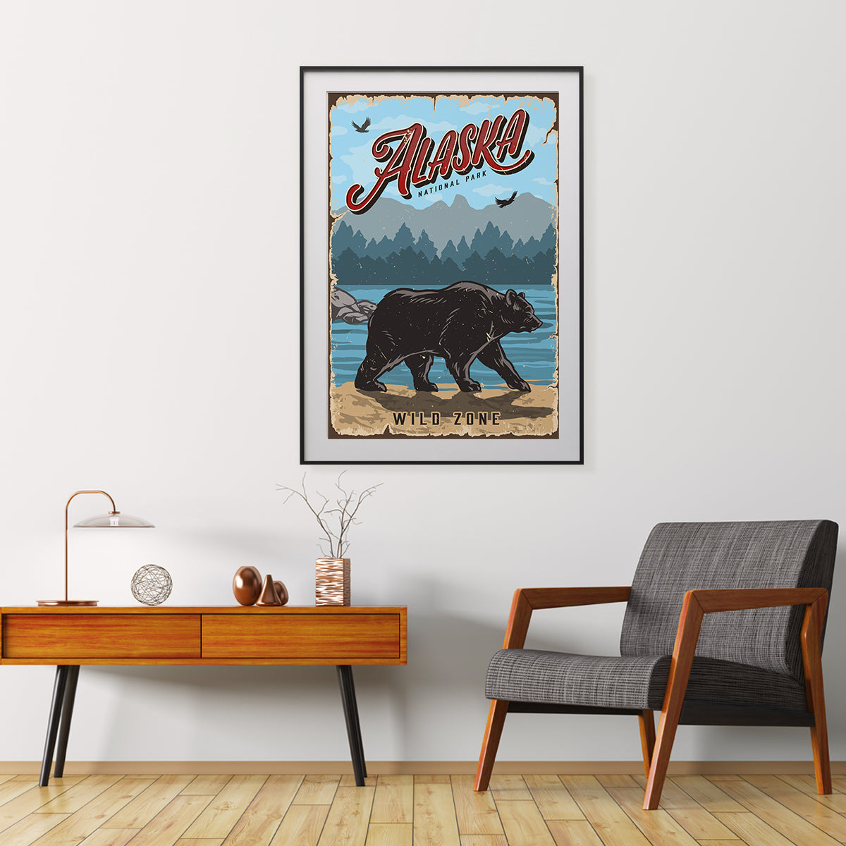 Alaska Bear Travel Poster Decorations Ideas-Vertical Posters NOT FRAMED-CetArt-8″x10″ inches-CetArt