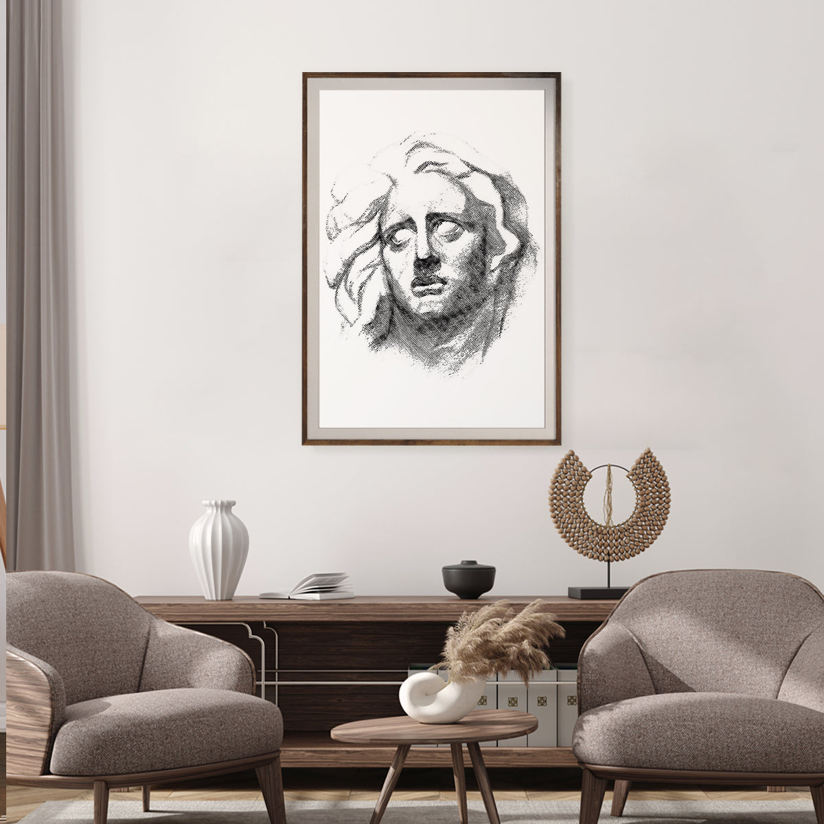 Ancient Greek Minimalist Portrait Black And White Posters For Inspiration-Vertical Posters NOT FRAMED-CetArt-8″x10″ inches-CetArt