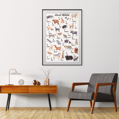 Animal Alphabet Poster Print Nursery Wall Art-Vertical Posters NOT FRAMED-CetArt-8″x10″ inches-CetArt