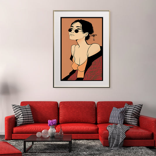 Asian Woman with Black Sunglasses Vintage Posters For Room-Vertical Posters NOT FRAMED-CetArt-8″x10″ inches-CetArt