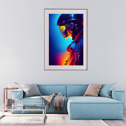 Portrait of Astronaut in Neon Light Modern Art Print Poster-Vertical Posters NOT FRAMED-CetArt-8″x10″ inches-CetArt