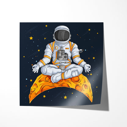 Astronaut Doing Yoga on Moon Living Room Poster Ideas-Square Posters NOT FRAMED-CetArt-8″x8″ inches-CetArt