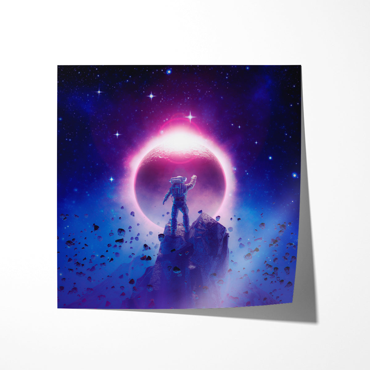 Astronaut During a Solar Eclipse in Space Modern Poster-Square Posters NOT FRAMED-CetArt-8″x8″ inches-CetArt