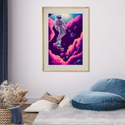 Astronaut Flying In Space With Stars Poster Print Modern Wall Art-Vertical Posters NOT FRAMED-CetArt-8″x10″ inches-CetArt